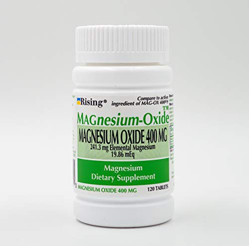 Rising Pharma - Magnesium Oxide 400Mg - Elemental Magnesium Dietary Supplement - 120 Count