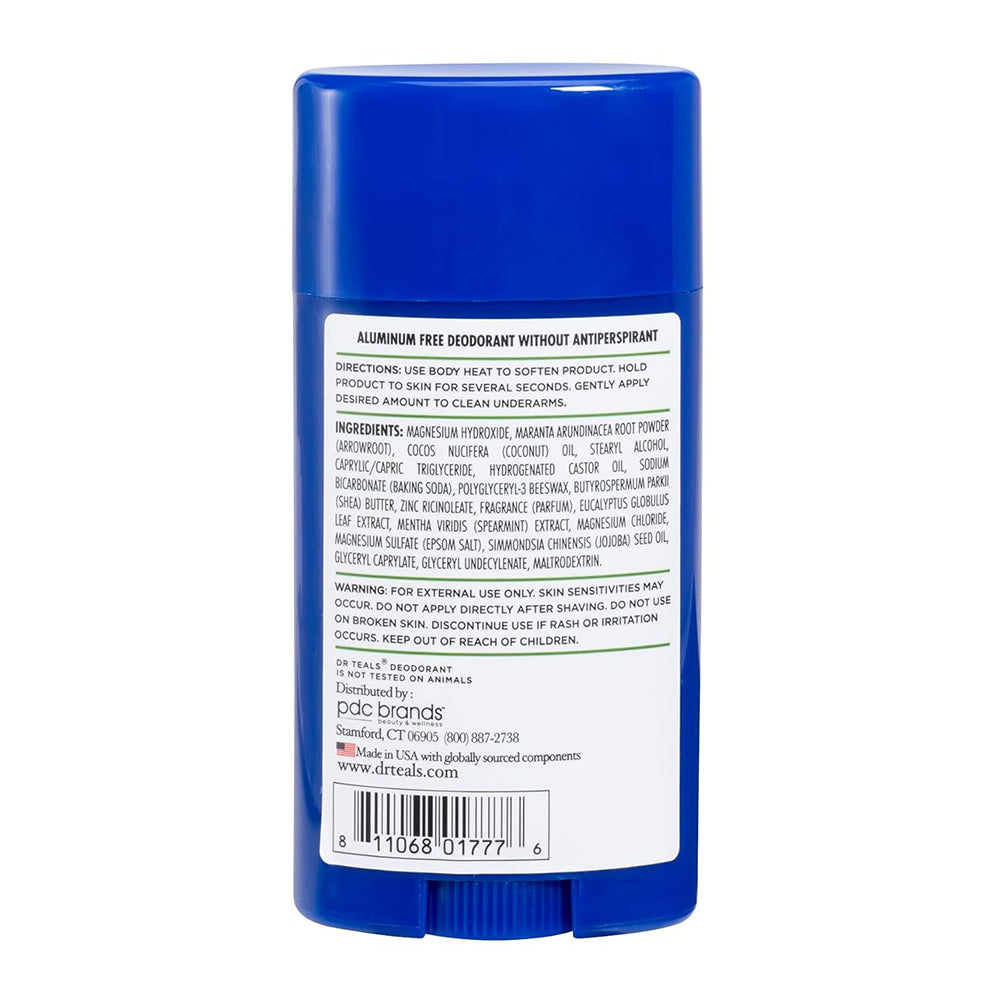 Dr Teal'S Aluminum Free Deodorant - Eucalyptus - Paraben & Phthalate Free - 2.65 Oz