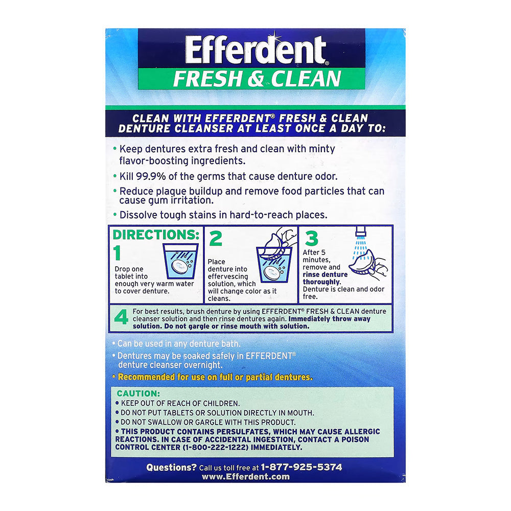 Efferdent Plus Denture Cleanser Tablets Minty Fresh Burst Listerine