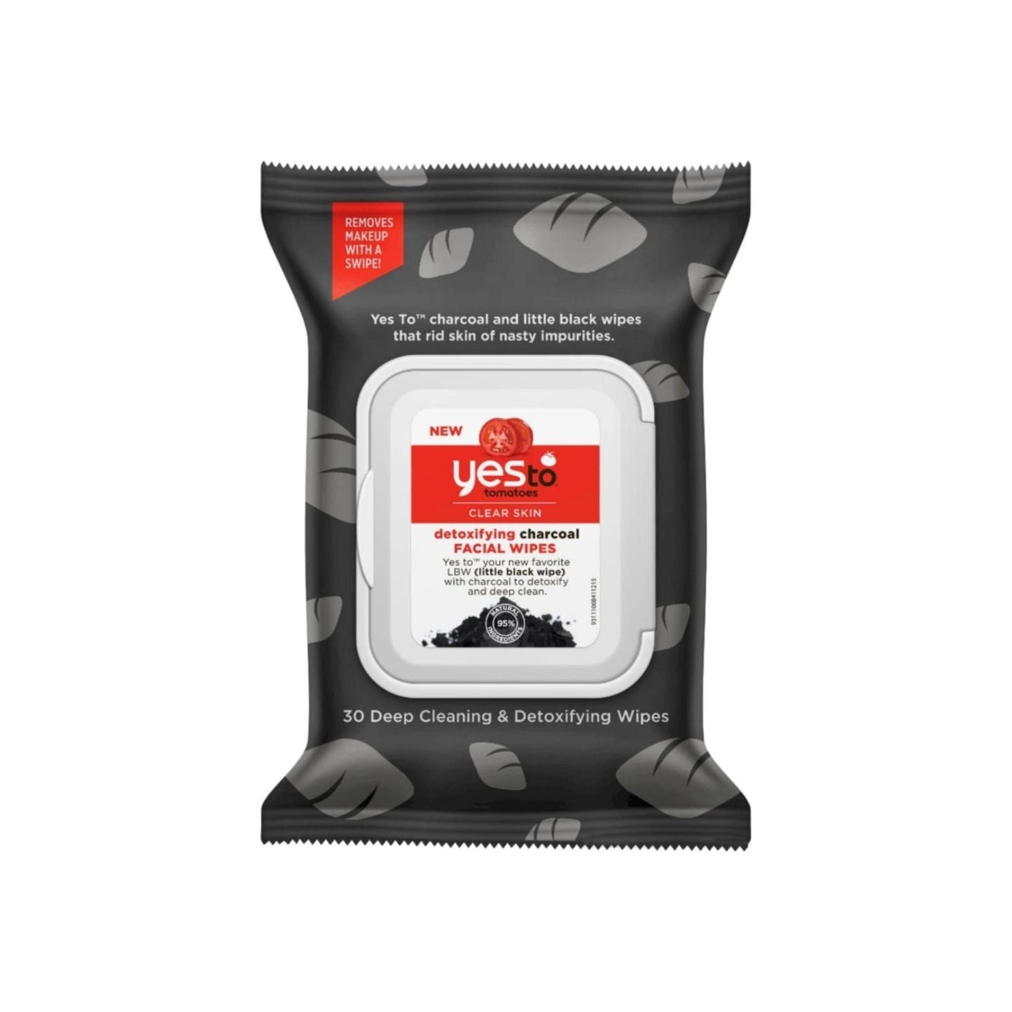 Yes To Detoxifying Charcoal Facial Wipes, Tomatoes 30 Ea