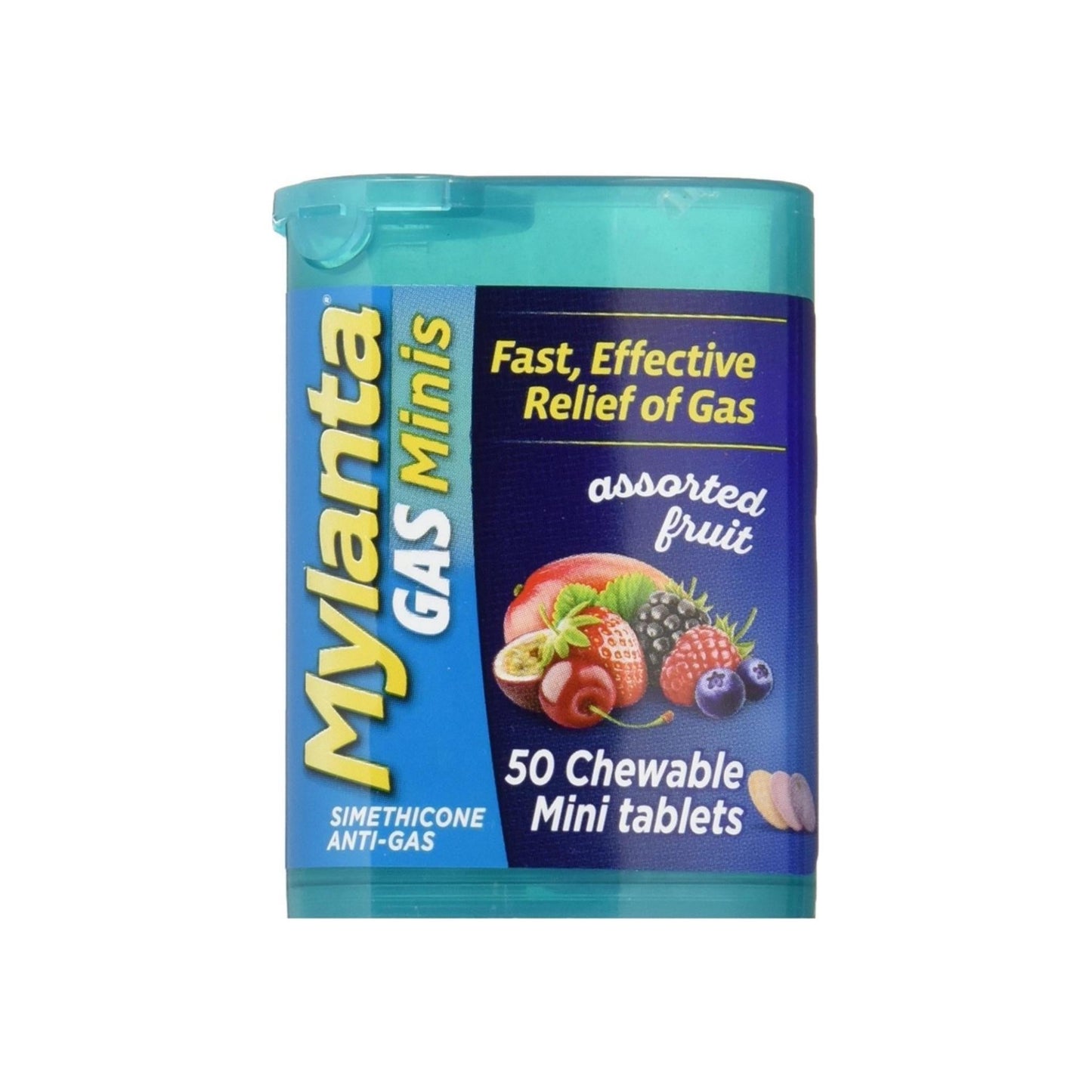 Mylanta Gas Chewable Mini Tablets, Assorted Fruit 50 Ea
