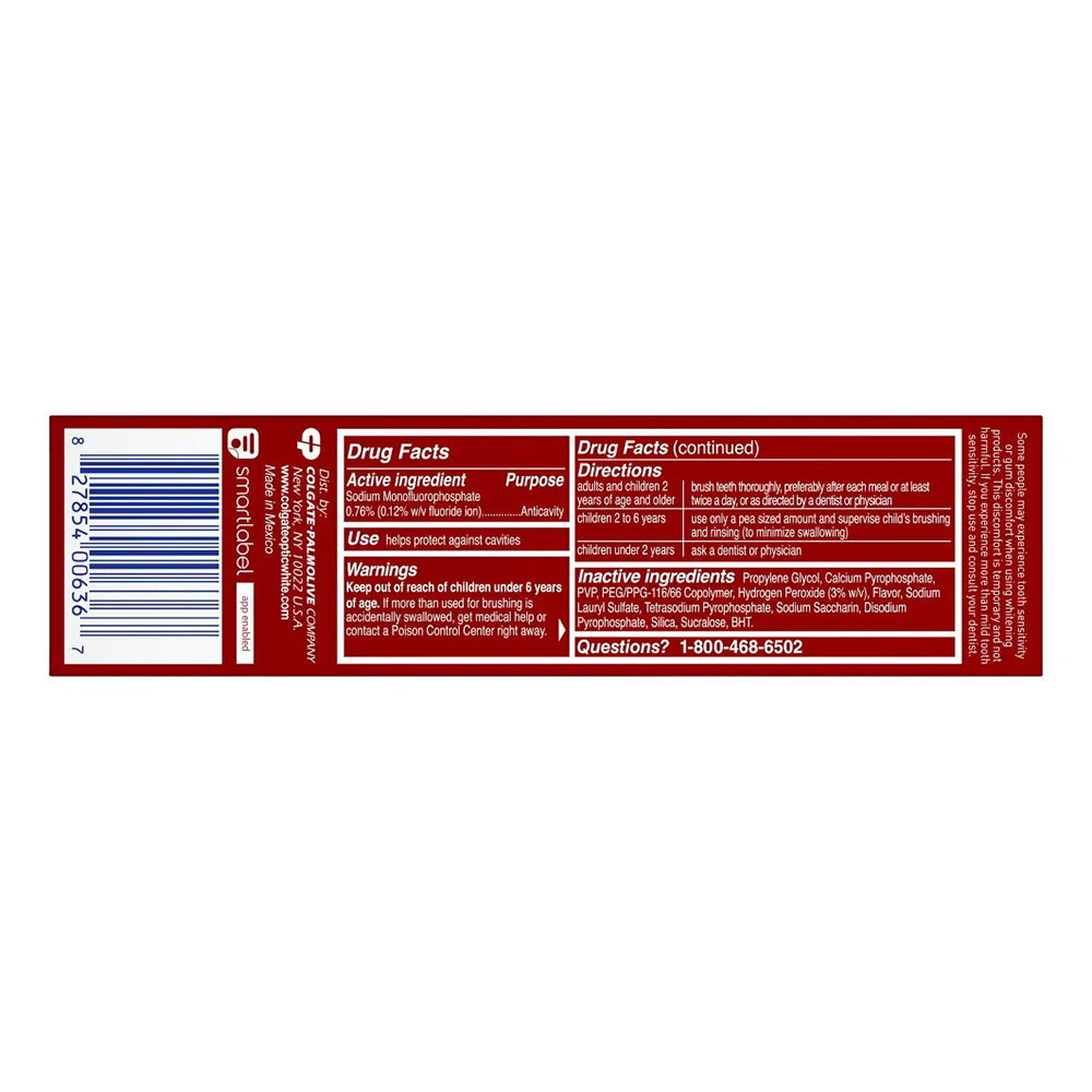 Colgate Optic White Renewal Teeth Whitening Brilliant Shine Toothpaste - 3Oz