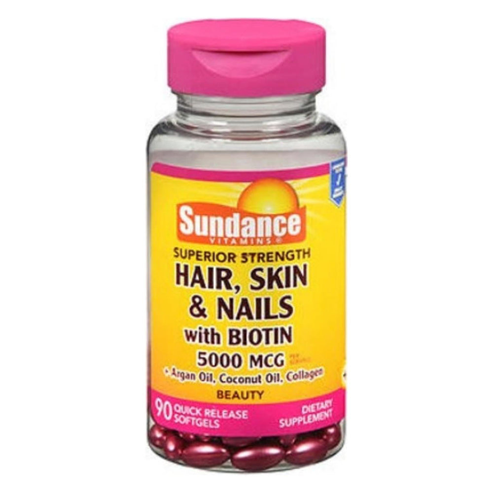 Sundance Hair, Skin & Nails With Biotin 5000 Mcg Dietary Supplement, 90 Ea