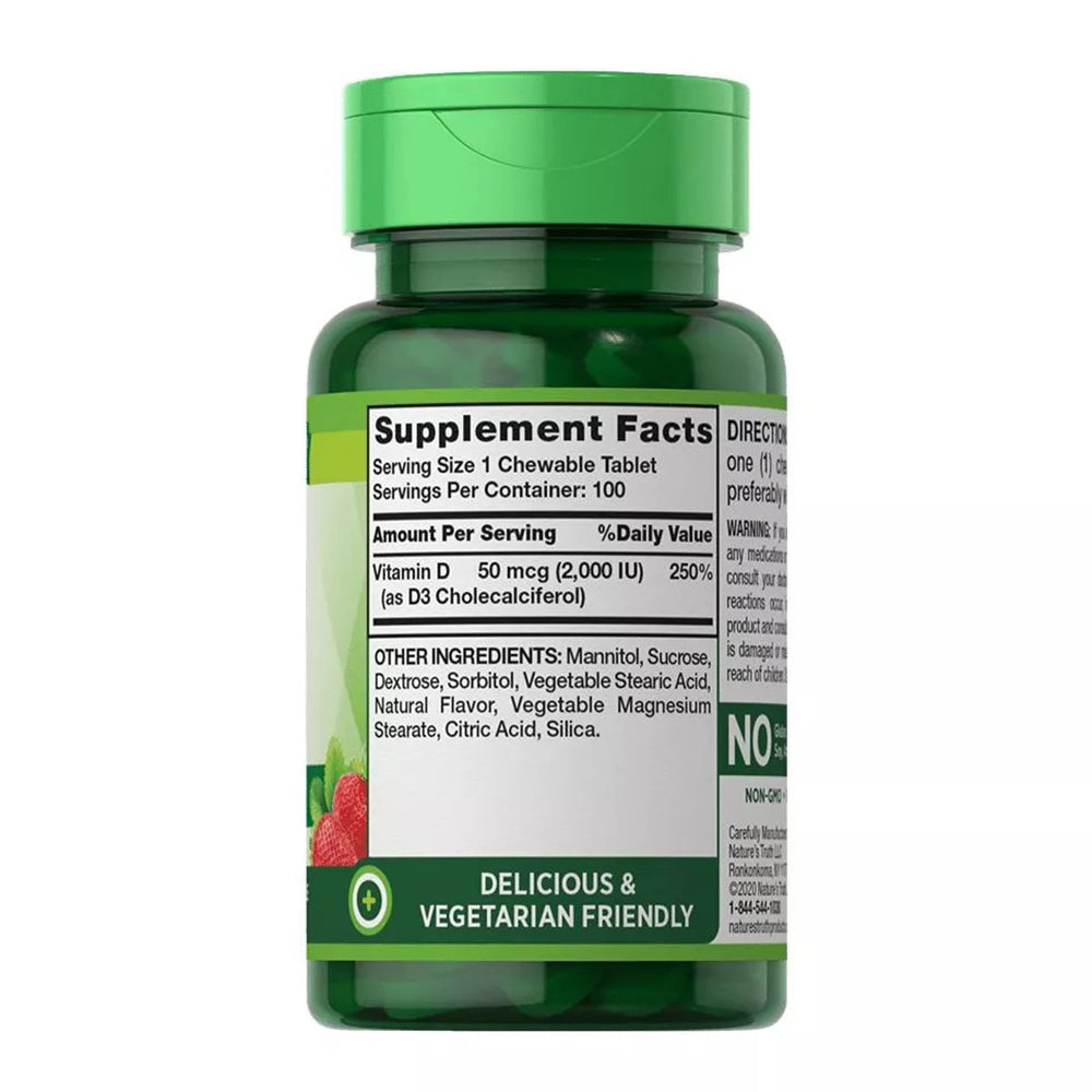 Nature'S Truth Chewable Vitamin D3 - 2000 Iu - 100 Tablets