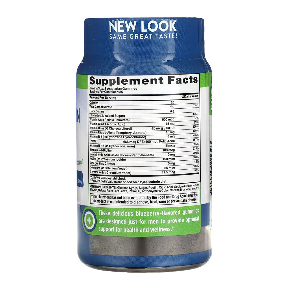 Natures Truth, Men'S Multivitamin + B-12, D3, Zinc, Natural Blueberry, 70 Vegetarian Gummies
