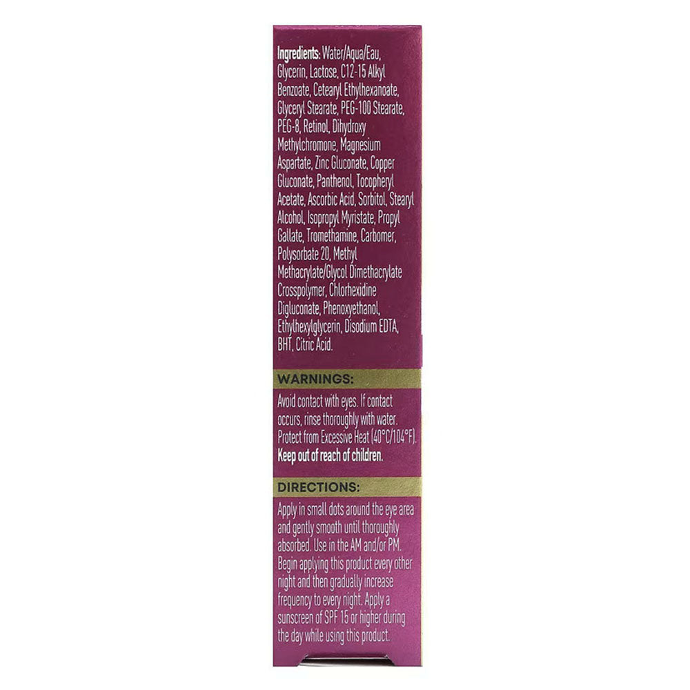 Roc Retinol Correxion Under Eye Cream For Dark Circles & Puffiness, Daily Wrinkle Cream, 1Oz