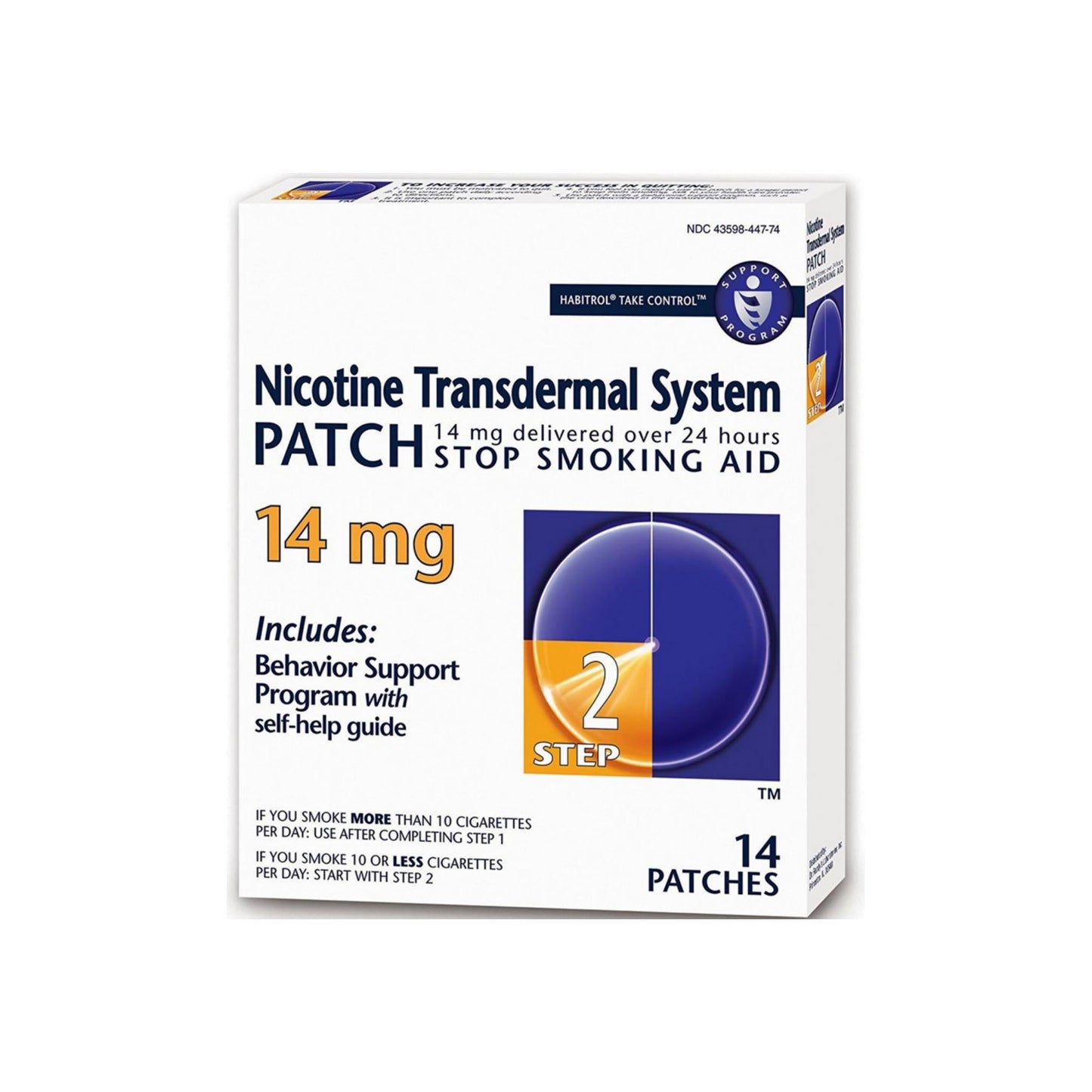 Habitrol Nicotine Transdermal System Stop Smoking Aid Patch, Step 2, 14 Mg 14 Ea