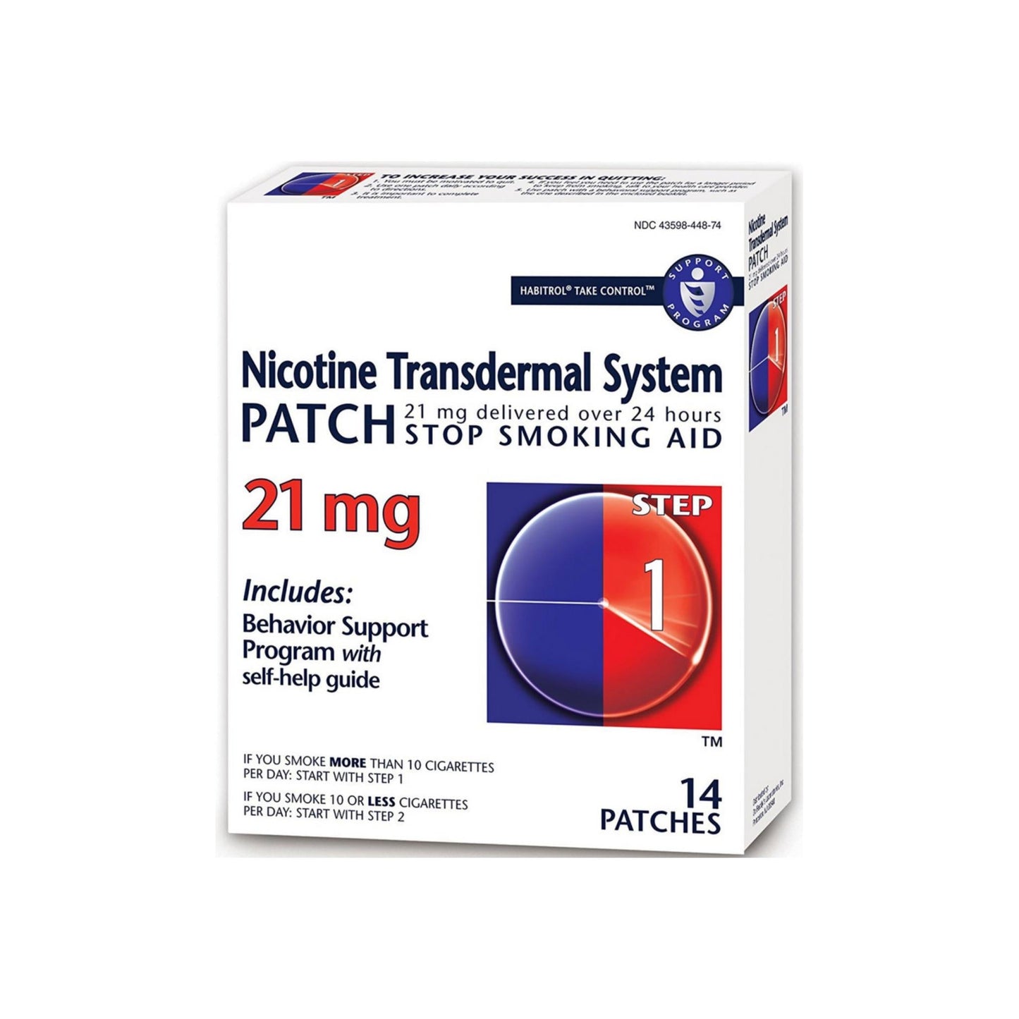 Habitrol Nicotine Transdermal System Patch 21 Mg Stop Smoking Aid, Step 1 14 Ea
