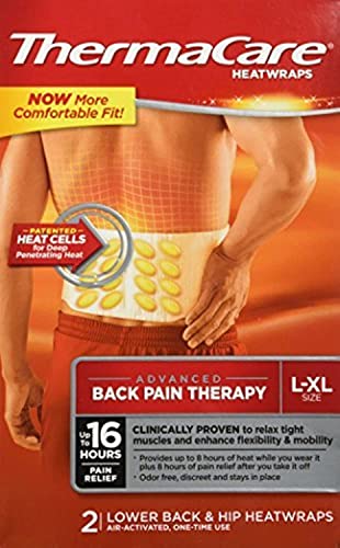 Thermacare Lower Back & Hip L-Xl Pain Relief Heat Wraps, 2 Ct