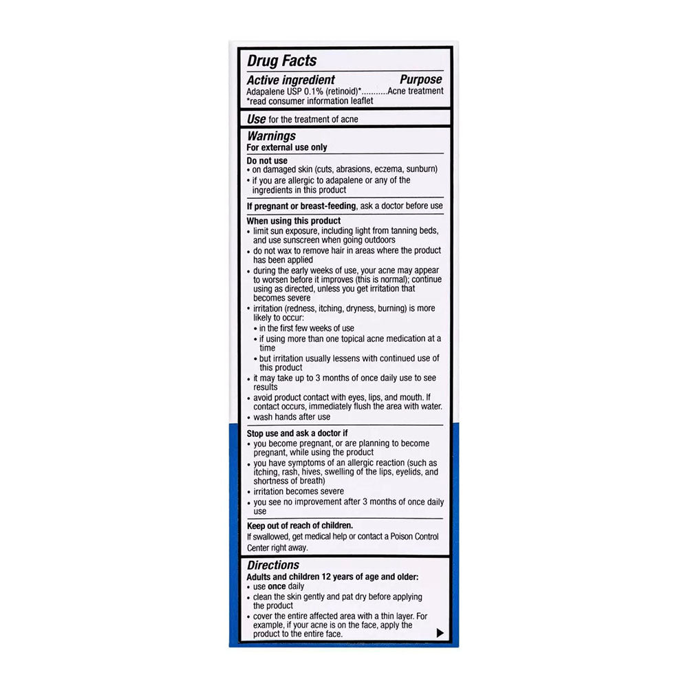 Acne Free Adapalene Gel 0.1%, Once-Daily Topical Retinoid Acne Treatment, 30 Day Supply, 0.5 Ounce