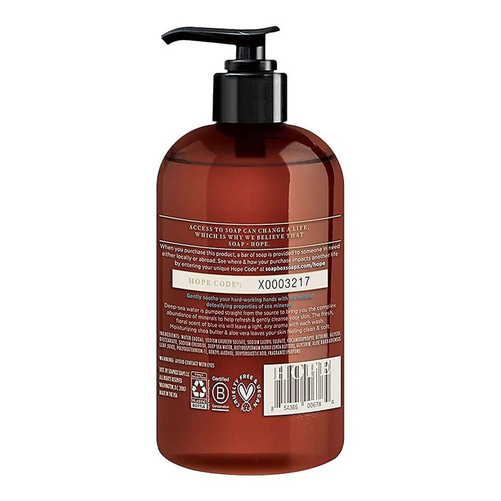Soapbox Liquid Hand Soap, Sea Minerals/Blue Iris, 12 Fl. Oz.