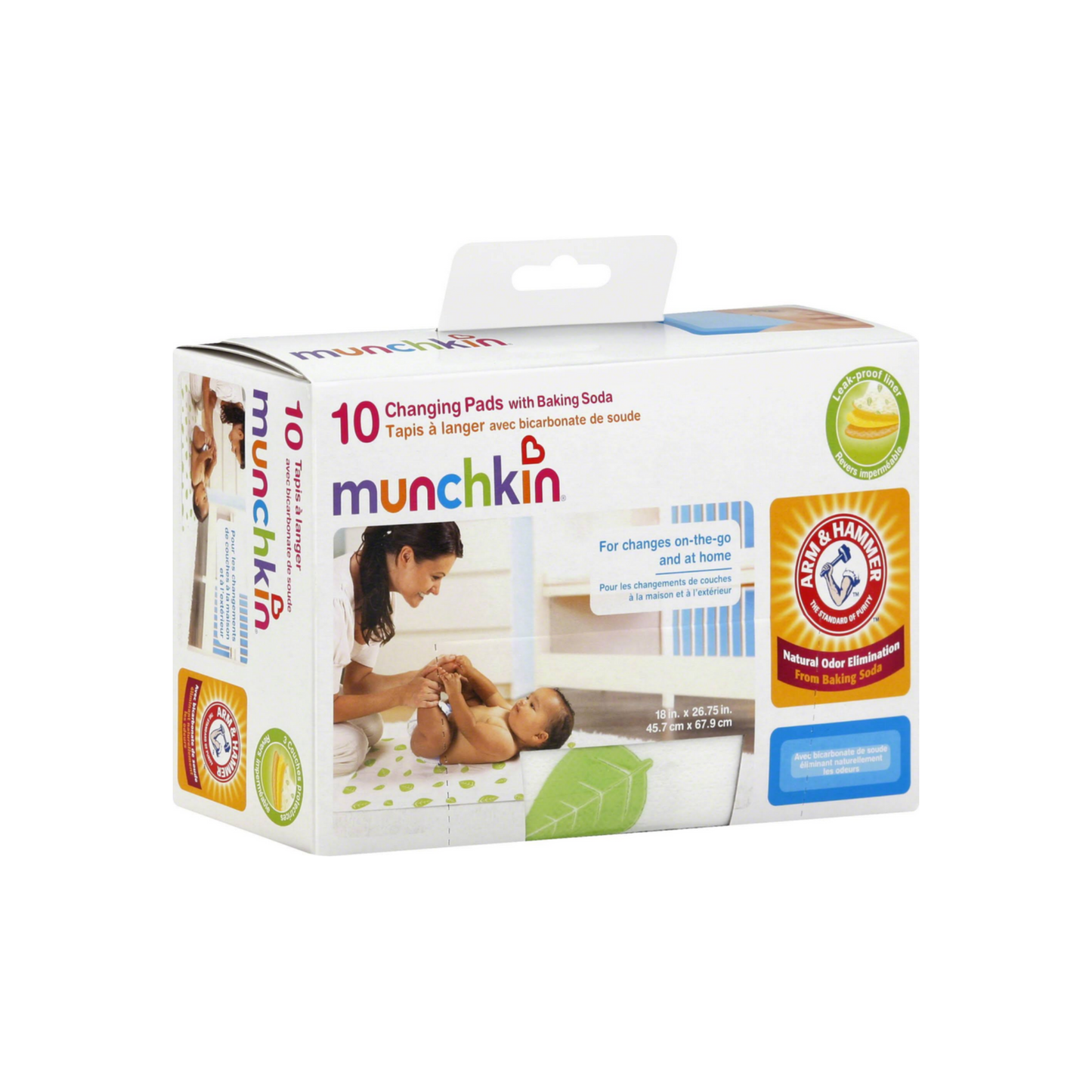 Munchkin Arm & Hammer Disposable Changing Pad With Baking Soda 10 Ea