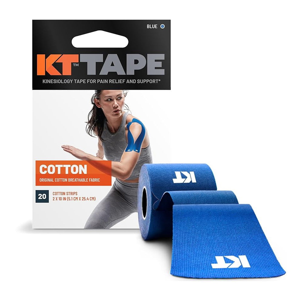 Kt Tape Kinesiology Therapeutic Tape Precut Strips Blue - 20 Ct