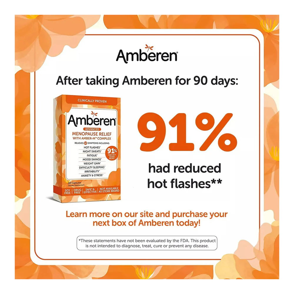 Amberen Menopause Relief Dietary Supplement Capsules - 60Ct