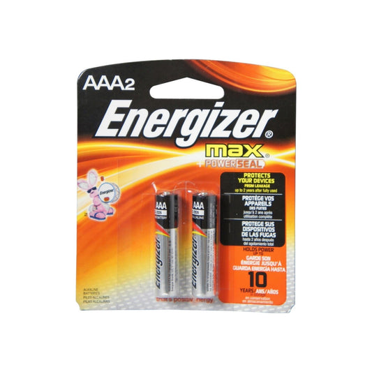 Energizer Max Alkaline Batteries Aaa 2 Each