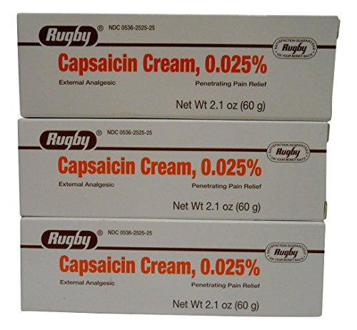 Rugby Capsaicin 0.025% Pain Relief Cream, 2.1 Oz.