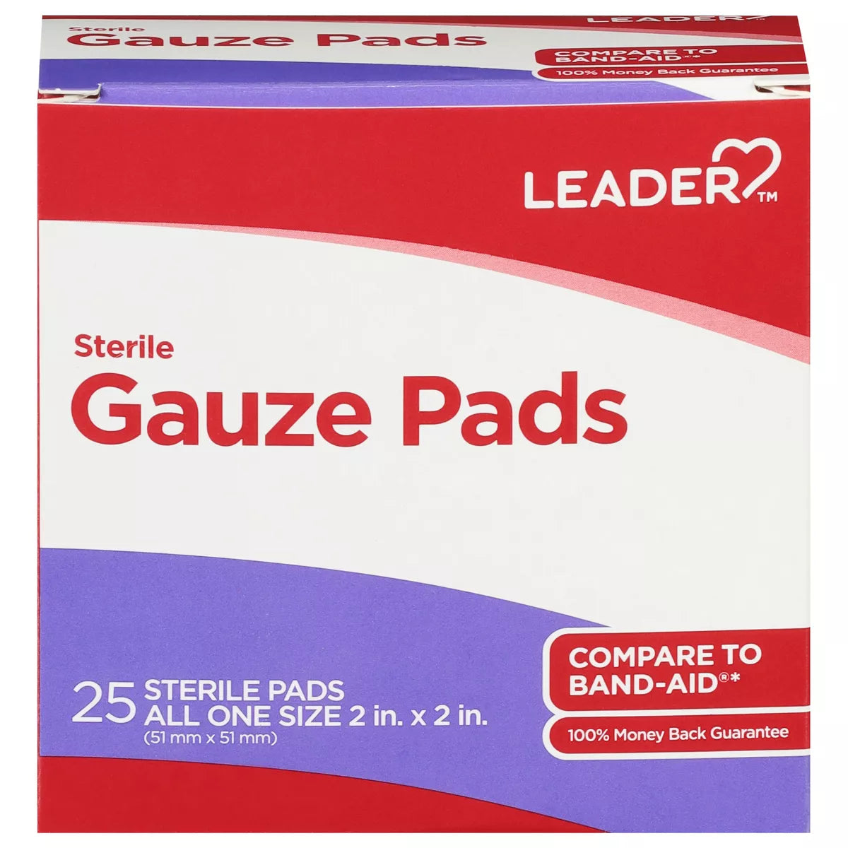 Leader Sterile Gauze Pads 2 in x 2 in - 25 ea