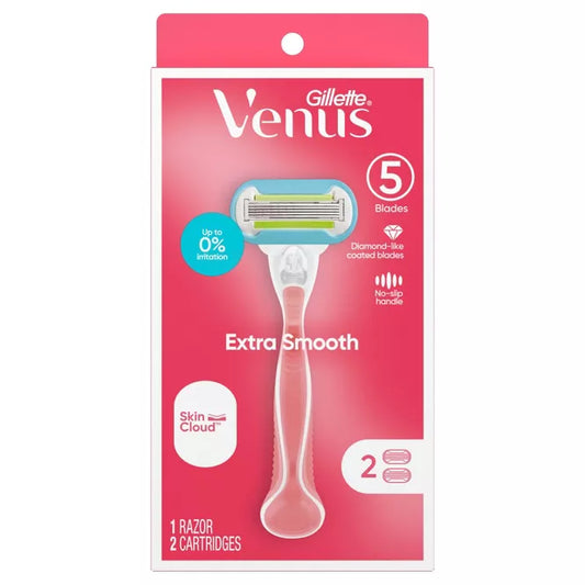 Venus Extra Smooth Pink Women's Razor + 2