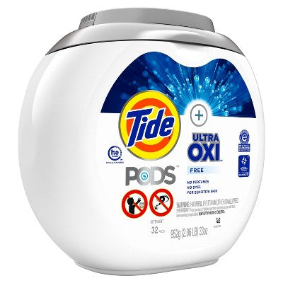 Tide Pods Laundry Detergent Pacs With Oxifree - 32Ct