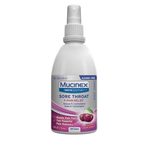 Mucinex Instasoothe Sore Throat Spray - Cherry - 4 fl oz