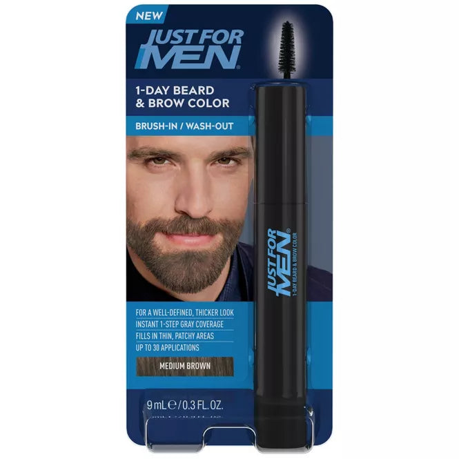 Just For Men 1-Day Temporary Beard & Brow Color Medium Brown 0.3 fl oz