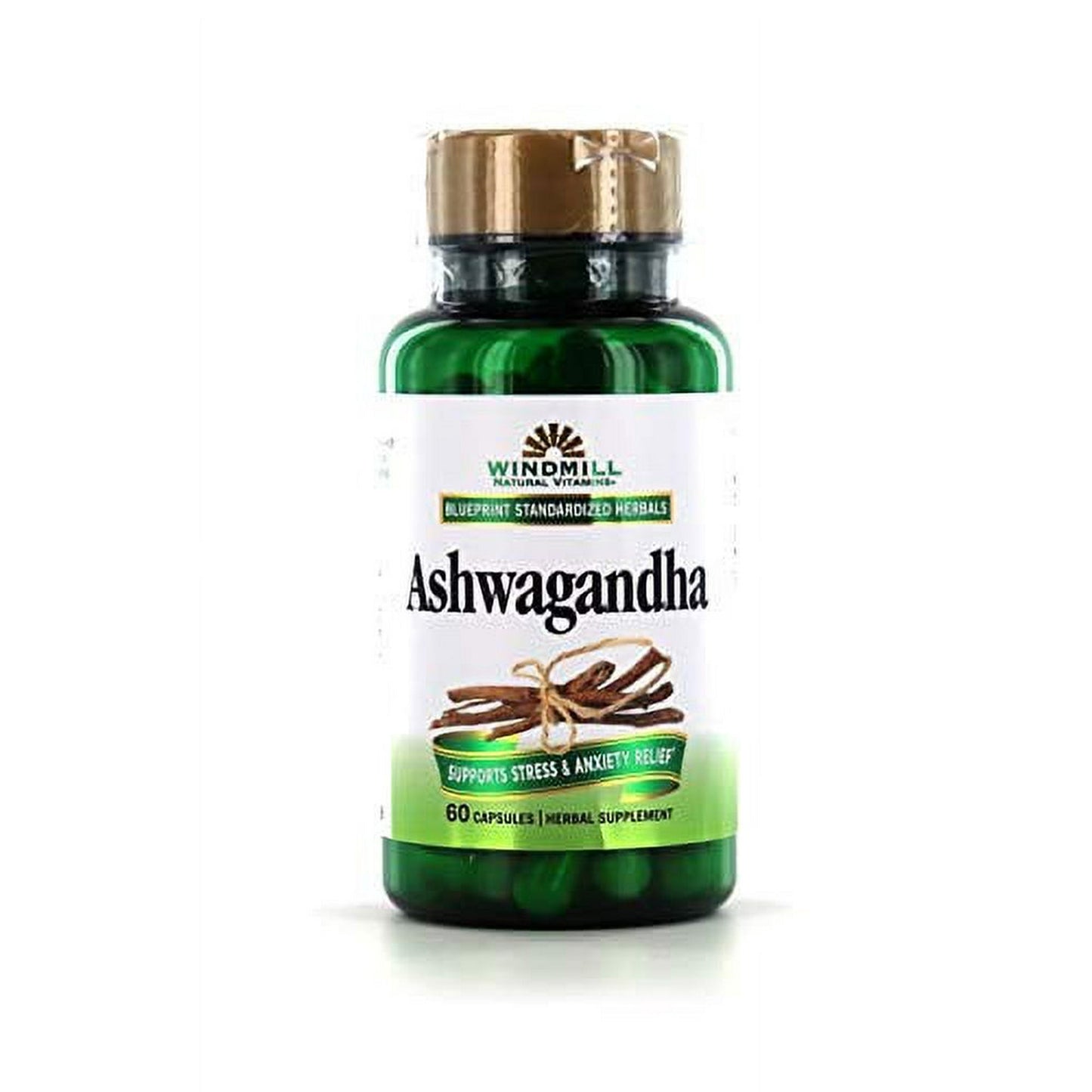 Windmill Natural Vitamins Ashwagandha Capsules Gluten Free, 60 Count