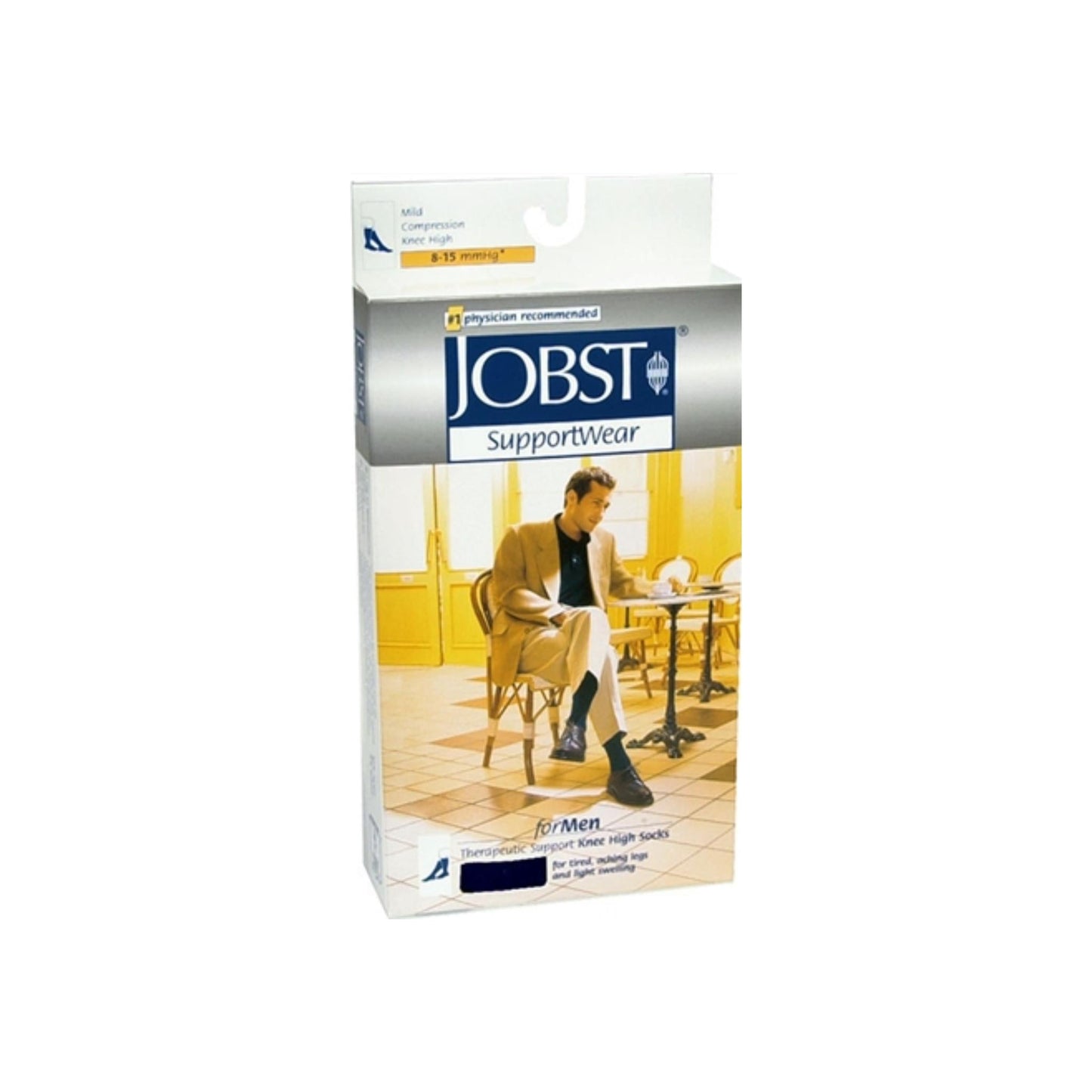 Jobst Supportwear Socks For Men Knee High 8-15 Mmhg Black X-Large 1 Pair