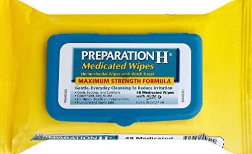 Preparation H Witch Hazel Flushable Medicated Wipes For Hemorrhoid Relief, 48 Count