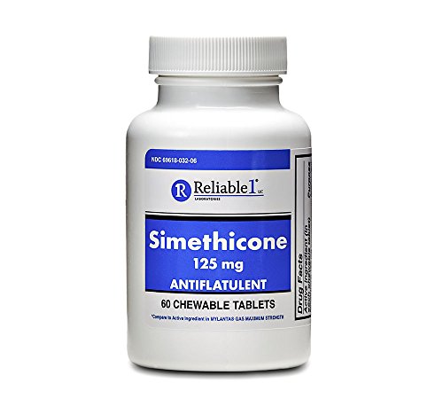 Reliable 1 Laboratories Simethicone 125 Mg Gas Relief Tablets - 60 Count