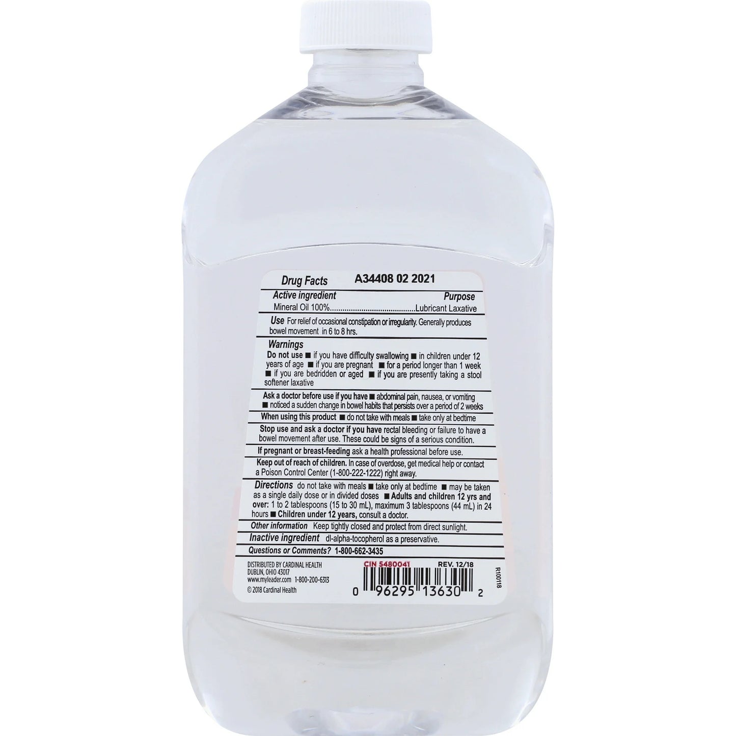 Leader Mineral Oil Lubricant Laxative Liquid - 16 oz
