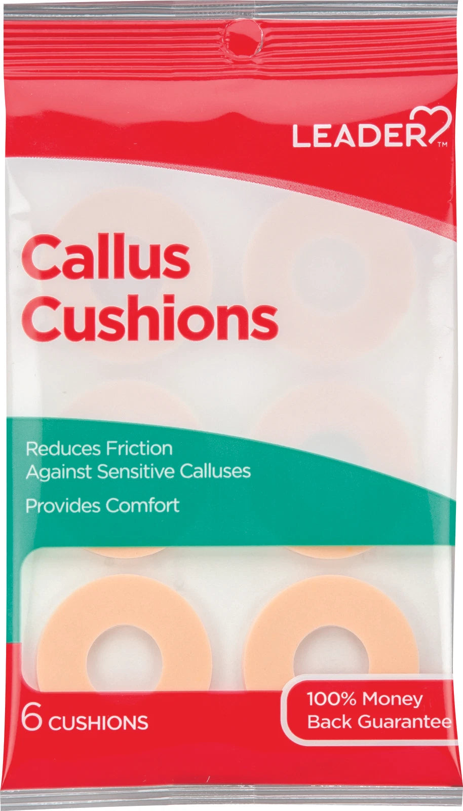 Leader Callus Cushion Waterproof Adhesive - 6 ct