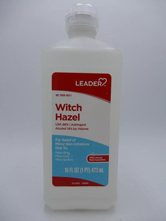 Leader Witch Hazel USP 86% Astringent - 16 Fl Oz