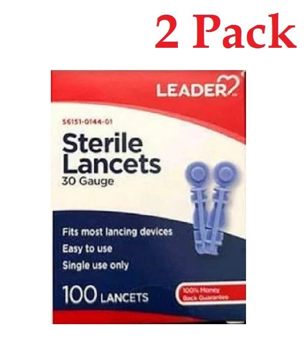 Leader Super Thin 30 Gauge Sterile Lancets - 100 Count