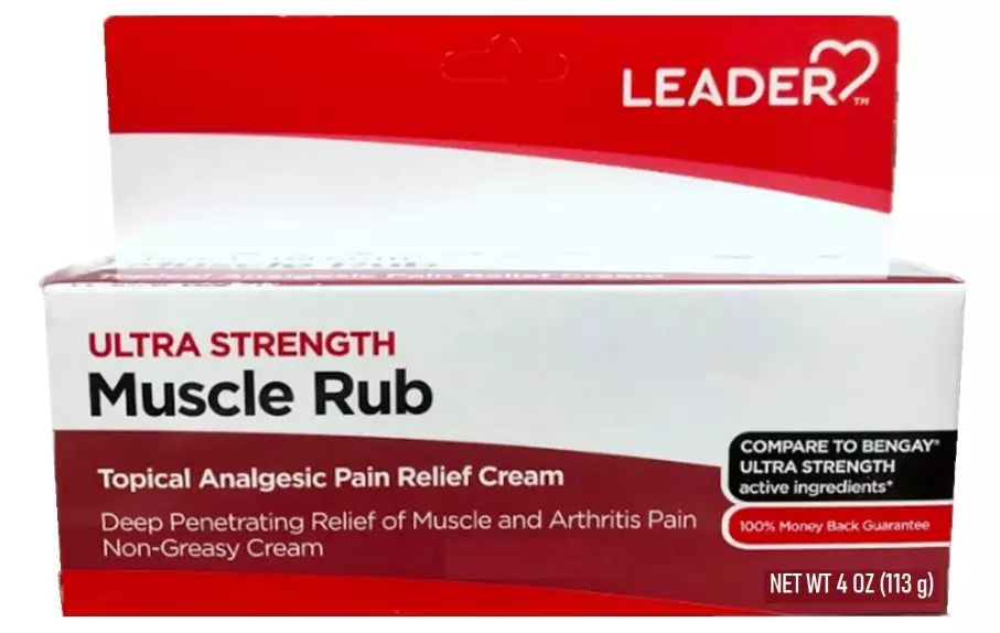 Leader Ultra Strength Muscle Rub Cream - 4 Oz