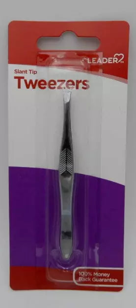Leader Stainless Steel Slant Tip Tweezers - 1 Ct