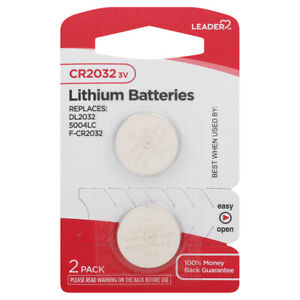 Leader CR2032 3V Lithium Batteries - 2 Pack