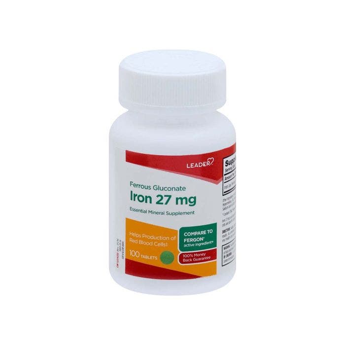 Leader Iron Supplement Tablets 27Mg - 100 Ct