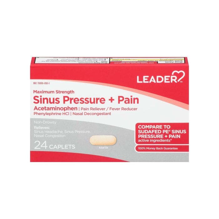 Leader Maximum Strength Sinus Pressure & Pain Relief - 24 Count