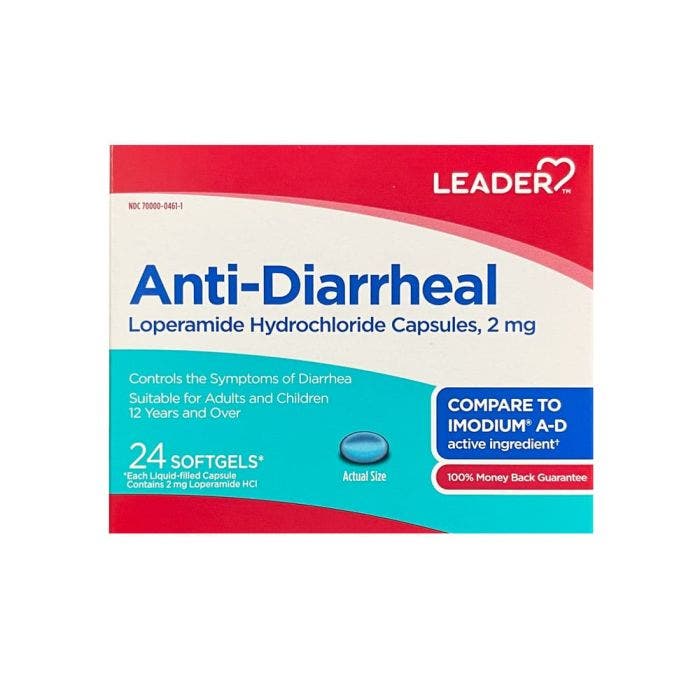 Leader Anti-Diarrheal 2 mg Softgels - 24 Count