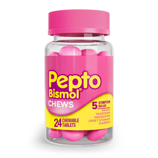 Pepto Bismol Chews 5 Symptom Relief 24 Chewable