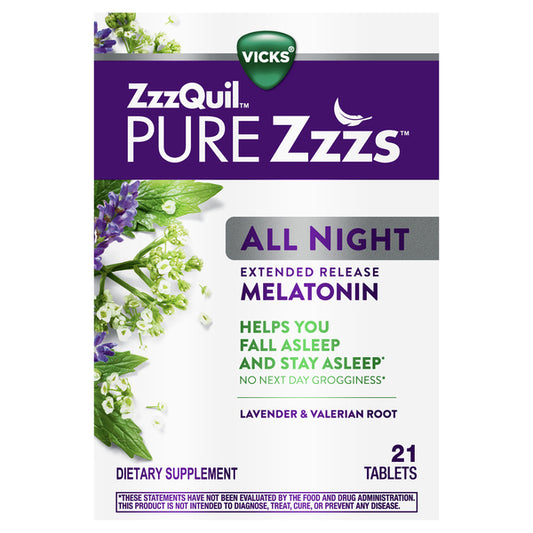 Vicks Pure Zzzquil Melatonin Tablets - 21 Count