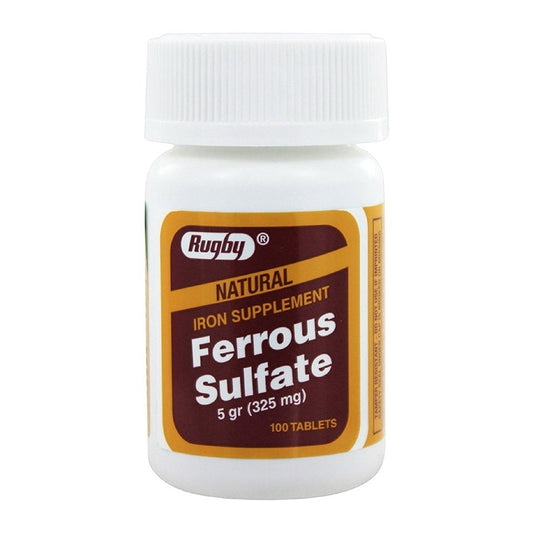 Rugby Ferrous Sulfate Tablets, 325Mg - 100 Ct