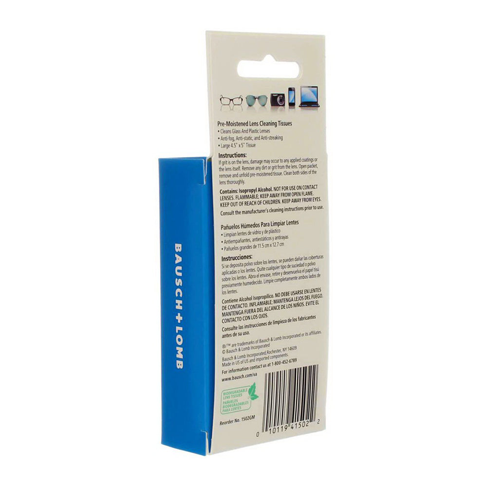 Bausch Plus Lomb Sight Savers Premoistened Lens Cleaning Tissues - 16 Ea