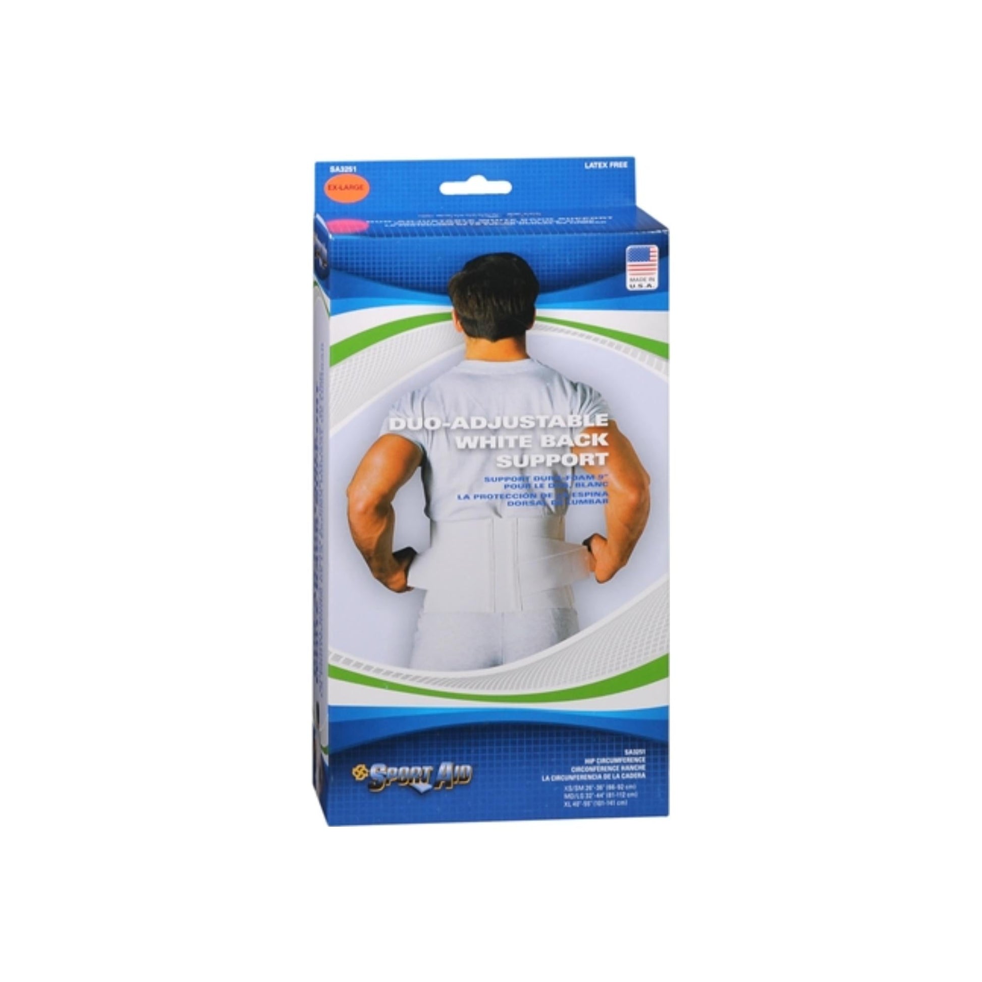 Sport Aid Back Support Duo-Adjustable White