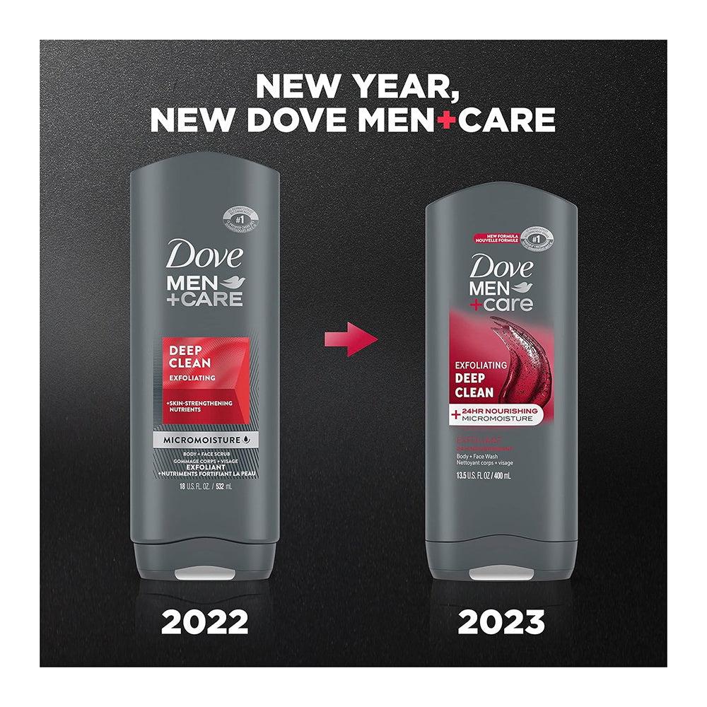 Dove Men Plus Care Body And Face Wash, Deep Clean - 13.5 Oz