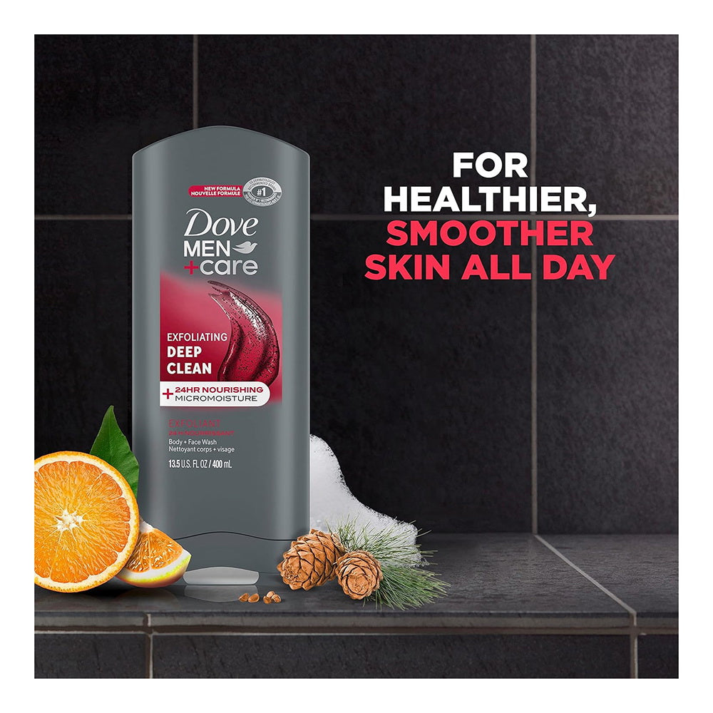 Dove Men Plus Care Body And Face Wash, Deep Clean - 13.5 Oz