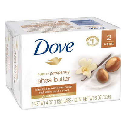 Dove Nourishing Care Shea Butter Beauty Bar Soap - 2 X4 Oz Ea