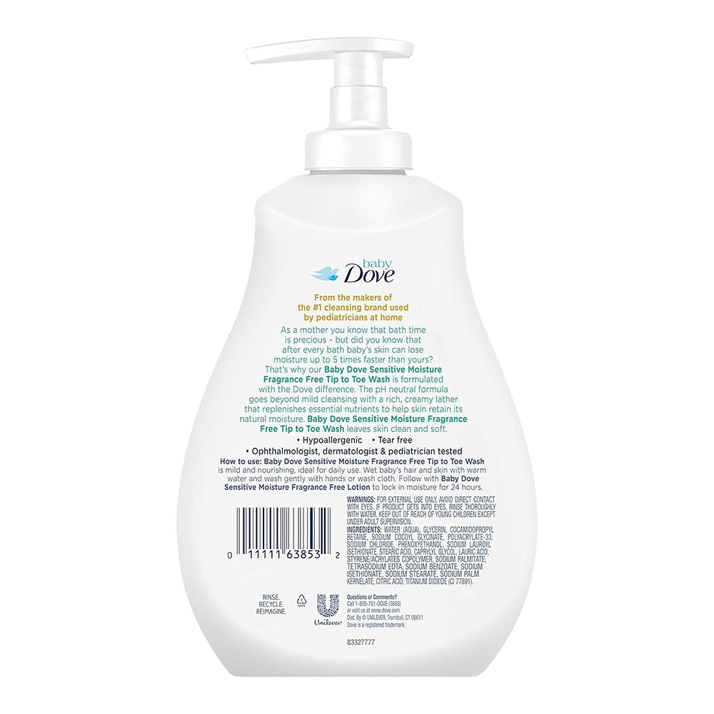 Dove Baby Tip To Toe Wash Sensitive Pump - 13 Oz