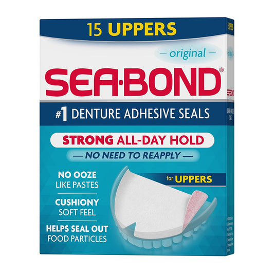 Sea-Bond Denture Adhesive Wafers Uppers Original 15 Count