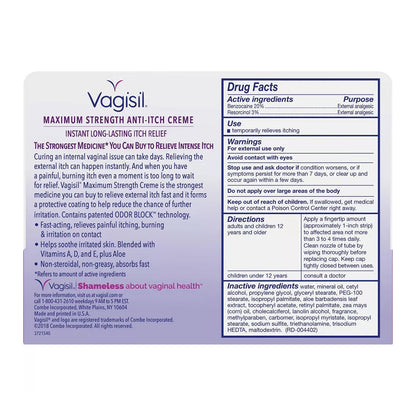 Vagisil Maximum Strength Anti-Itch Creme 1 Oz